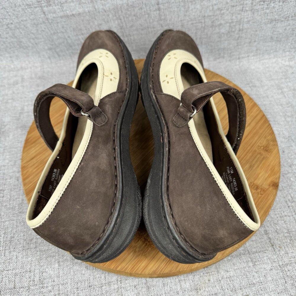 Drew Mary Jane Shoes Women's 11 M Brtan Slip On Leather Adjustable - Picture 5 of 9